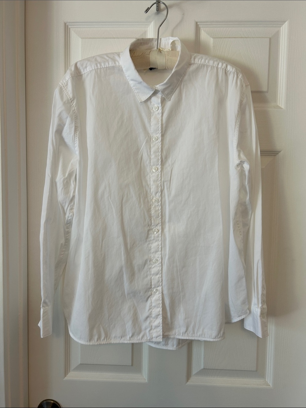 SPANX White Long-Sleeve Button-Down Shirt